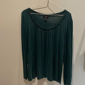 Talbots petites size L green long sleeve shirt